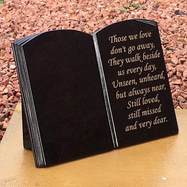 A3 Stand Up Book Shaped Memorial Plaque